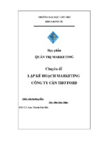 Chuyên đề lập kế hoạch marketing công ty cần thơ ford