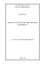 Nghiên cứu và xây dựng hệ thống liên thông văn bản điện tử 