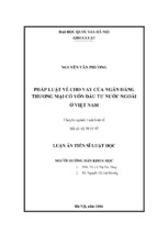 Pháp luật về cho vay của ngân hàng thương mại có vốn đầu tư nước ngoài ở việt nam