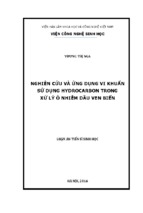 Nghiên cứu và ứng dụng vi khuẩn sử dụng hydrocarbon trong xử lý ô nhiễm dầu ven biển