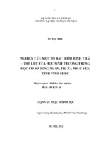 Nghiên cứu một số đặc điểm hình thái   thể lực của học sinh trường trung học cơ sở đồng xuân, thị xã phúc yên, tỉnh vĩnh phúc