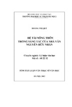 đề tài nông thôn trong sáng tác của nhà văn nguyễn hữu nhàn