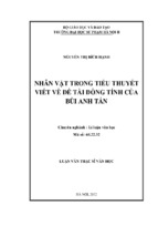 Nhân vật trong tiểu thuyết viết về đề tài đồng tính của bùi anh tấn