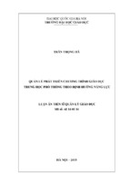 Quản lý phát triển chương trình giáo dục trung học phổ thông theo định hướng năng lực