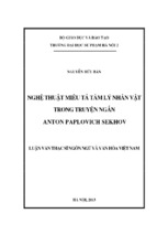 Nghệ thuật miêu tả tâm lý nhân vật trong truyện ngắn anton paplovich sekhov