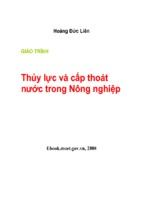 Giáo trình thủy lực và cấp thoát nước trong nông nghiệp