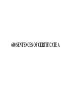 Tài liệu về 600 sentences of certificate a