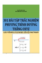 301 câu trăc nghiệm phương trình đường thẳng Oxyz