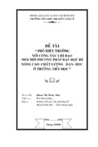 Skkn pht với công tác chỉ đạo đổi mới ppdh để nâng cao chất lượng dạy học ở trường th