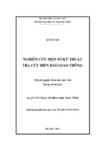 Nghiên cứu một số kỹ thuật tra cứu biển báo giao thông