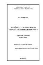 Nguyên lý cực đại pontriagin trong lý thuyết điều khiển tối ưu