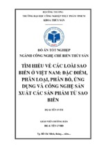 đặc điểm, phân loại, phân bố, ứng dụng và công nghệ sản xuất các sản phẩm từ sao biển