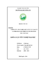 Nghiên cứu tối ưu điều kiện nuôi cấy vi khuẩn lactobacillus reuteri bằng phương pháp tối ưu bề mặt