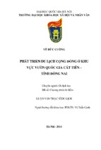 Phát triển du lịch cộng đồng ở khu vực vườn quốc gia cát tiên   tỉnh đồng nai