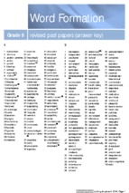Word formation   revised past papers (2014) (grade 9) key