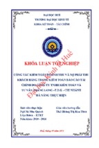 Công tác kiểm toán doanh thu và nợ phải thu khách hàng trong kiểm toán báo cáo tài chính do công ty tnhh kiểm toán và tư vấn thăng long t.d.k – chi nhánh đà nẵng thực hiện