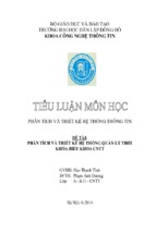 Tiểu luận môn học phân tích và thiết kế hệ thống thông tin phân tích và thiết kê hệ thống quản lý thời khóa biểu khoa cntt