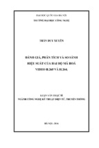 đánh giá, phân tích và so sánh hiệu suất của hai bộ mã hóa video h.265 và h.264
