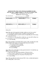 Bộ đề thi viết và trắc nghiệm nghiệp vụ chuyên ngành quản lý du lịch năm 2016