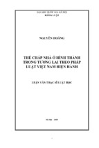 Thế chấp nhà ở hình thành trong tương lai theo pháp luật việt nam hiện hành