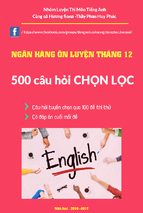 [ HAY] 500 câu hỏi chọn lọc ôn thi thpt quốc gia môn tiếng anh năm 2017 có đáp án