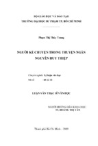 Người kể chuyện trong truyện ngắn nguyễn huy thiệp