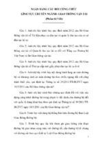 Ngân hàng câu hỏi công chức lĩnh vực chuyên ngành giao thông vận tải (phần thi viết)