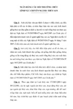 Ngân hàng câu hỏi thi công chức lĩnh vực chuyên ngành thủy sản