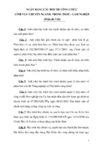 Ngân hàng câu hỏi thi công chức lĩnh vực chuyên ngành trồng trọt – lâm nghiệp (phần thi viết)