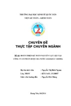 Luận văn kế toán hoàn thiện kế toán nguyên vật liệu tại công ty cổ phần rượu bia nước giải khát aroma