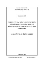Nghiên cứu đặc điểm tái sinh tự nhiên một số trạng thái thảm thực vật rừng tại xã xuân long, huyện yên bình tỉnh yên bái