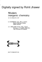 Modern inorganic chemistry by chambers c., holliday a.k.