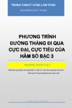 Phương trình đường thẳng qua điểm cực trị pp.pqt