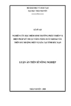  Nghiên cứu đặc điểm sinh trưởng, phát triển và biện pháp kỹ thuật tăng năng suất khoai tây trên đất ruộng một vụ lúa tại tỉnh Bắc Kạn