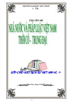 Chuyên đề Nhà nước và pháp luật Việt Nam thời cổ trung đại