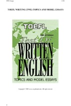Toefl test of writing english. topics and model essays