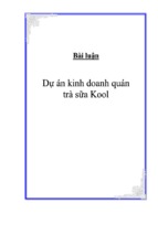 Bài luận Dự án kinh doanh quán trà sữa Kool