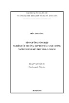 Tín ngưỡng tống hậu nghiên cứu trường hợp đền mẫu ninh cường xã trực phú, huyện trực ninh, nam định