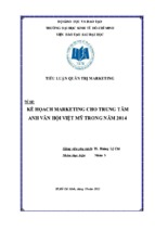 Tiểu luận Kế họach marketing cho trung tâm anh văn hội việt mỹ trong năm 2014