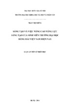 Sáng tạo và việc nâng cao năng lực sáng tạo của sinh viên trường đại học hàng hải việt nam hiện nay