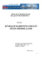 đề tài kế hoạch marketing cho sản phẩm nhommua