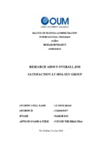 Research about overall job satisfaction at hoa sen group
