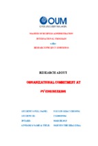 Research about organizational commitment at pv engineering 