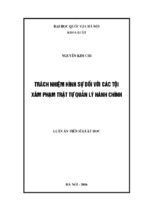 Trách nhiệm hình sự đối với các tội xâm phạm trật tự quản lý hành chính