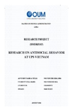 Research on antisocial behavior at ups vietnam