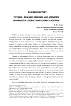 Vietnam – research findings and activities information literacy for research vietnam