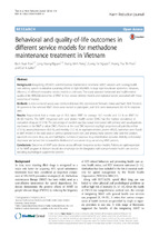 Behavioral and quality of life outcomes in different service models for methadone maintenance treatment in vietnam