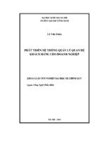 Khóa luận phát triển hệ thống quản lý quan hệ khách hàng cho doanh nghiệp   