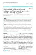 Preference and willingness to pay for traditional medicine services in rural ethnic minority community in vietnam