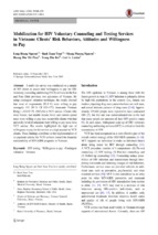 Mobilization for hiv voluntary counseling and testing services in vietnam clients’ risk behaviors, attitudes and willingness to pay